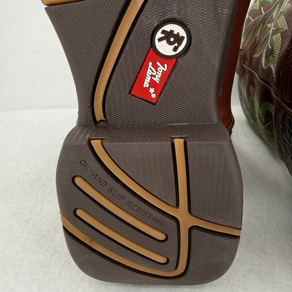 Tony Lama Work Men's Brown Leather Waterproof Steel Toe 3R Work Boots Sz 9D NWOB - Picture 9 of 14